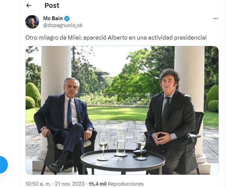 Los desopilantes memes que dejó la cumbre entre Javier Milei y Alberto