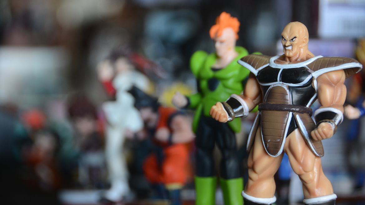 Los juguetes de Dragon Ball estuvieron presentes en todos los stands.