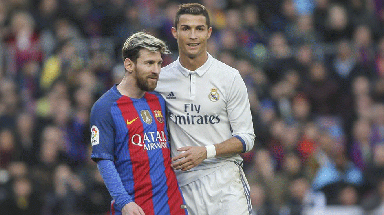 Ronaldo y Messi a los besos en la previa del clásico