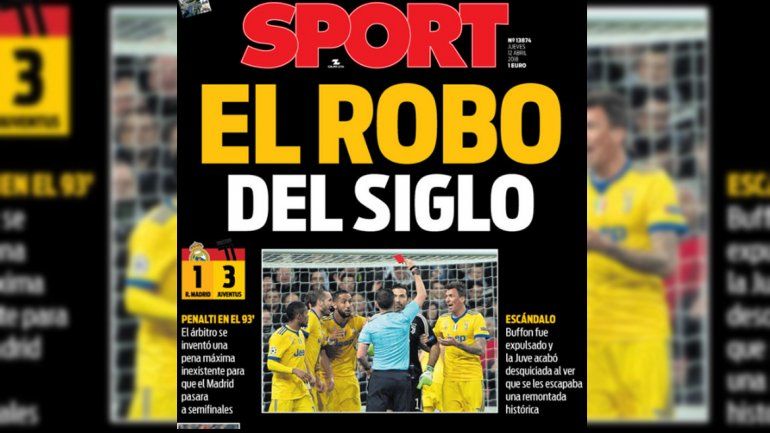 La tapa del diario Sport, simpatizante con el club Barcelona.
