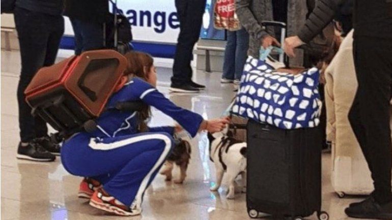Una pasajera que viajaba en el mismo vuelo que la pareja registró uno de los momentos en que ambos estaban juntos.