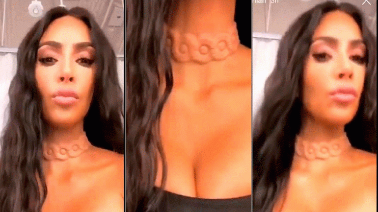 ¡De otro mundo! Kim Kardashian y su escalofriante collar alienígena