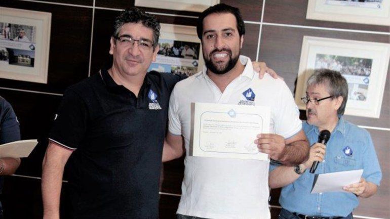 Jorge Arevalo con el delegado Marcelo Callero