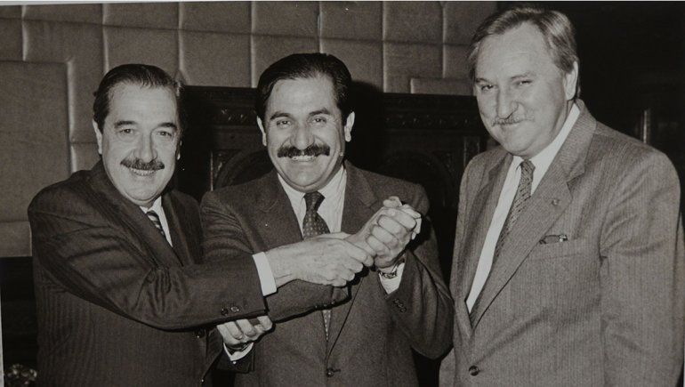 Raúl Alfonsín, Rodolfo Quezada y Carlos Vidal.