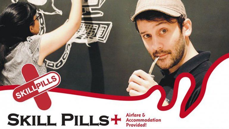 Gastón Sívori aparece tomando mate en un afiche universitario