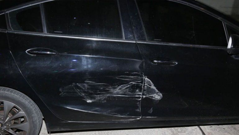 El auto de Julieta Prandi, tras el accidente.