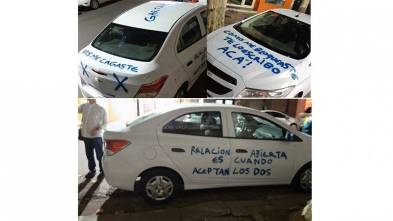 El auto grafiteado, que apareció en el barrio porteño de Palermo, desató debate en las redes