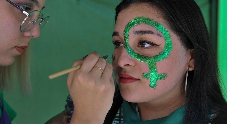 Concentración frente al Congreso por el Aborto.