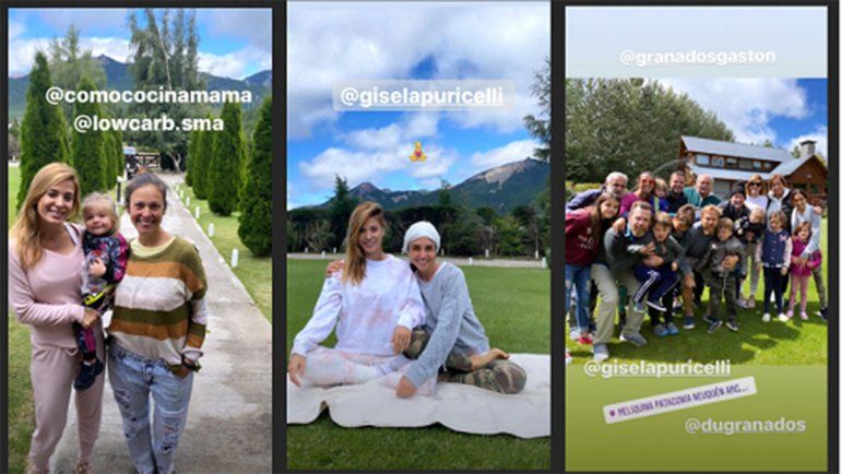 Jésica Cirio viajó con Insaurralde y su hija a Meliquina y San Martín de los Andes, donde disfrutó de un encuentro de yoga.