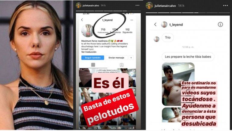Julieta Nair Calvo, escrachó a un seguidor que le mandaba videos masturbándose.
