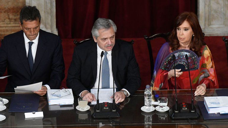 Alberto Fernández en el Congreso ante la asamblea legislativa.