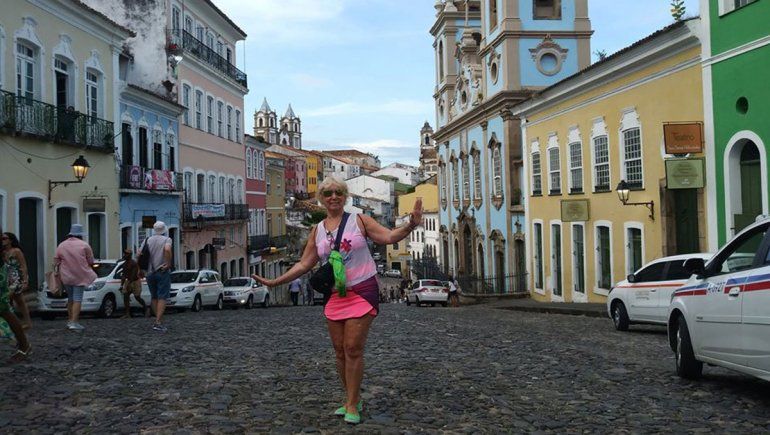 Marta durante el único desembarco del viaje en Brasil.