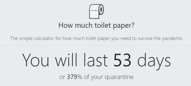 En medio de la cuarentena por el brote de coronavirus, surgió la calculadora de papel higiénico.