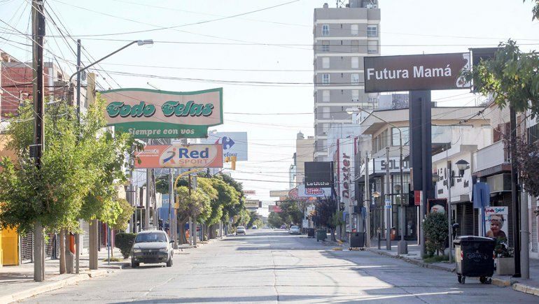 El centro neuquino durante la cuarentena.