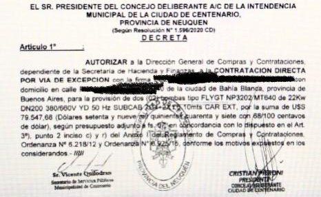 Autorización para la compra en dólares.