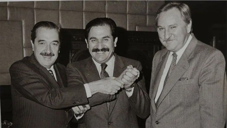 Raúl Alfonsín, Rodolfo Quezada y Carlos Vidal.