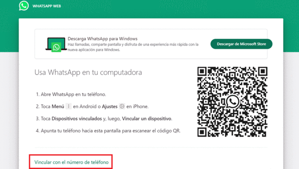 Podés abrir WhatsApp Web sin necesidad de utilizar el código QR  a través de la opción 