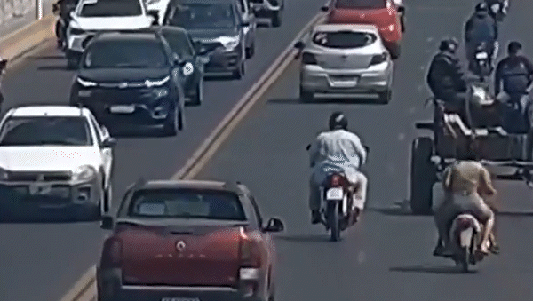 El impactante video del choque entre una moto, un caballo y un auto: todos salieron ilesos