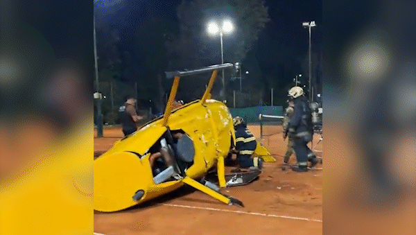 impactante caida de un helicoptero: el piloto esta grave y se conocio la causa del accidente impactante caida de un helicoptero: el piloto esta grave y se conocio la causa del accidente