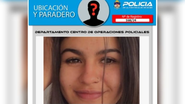 Sigue la búsqueda de una joven desaparecida en Neuquén