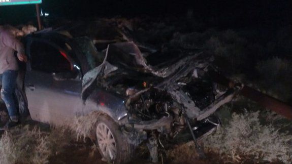 se les cruzo un caballo y el auto quedo destrozado