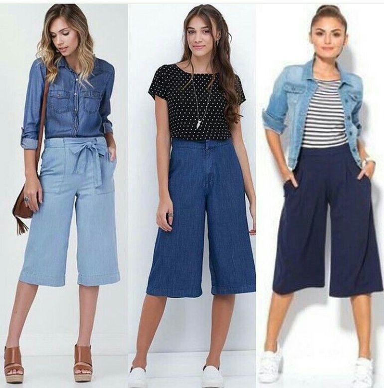 Distintas alternativas para lucir pantalones Capri. Distintas alternativas para lucir pantalones Capri.