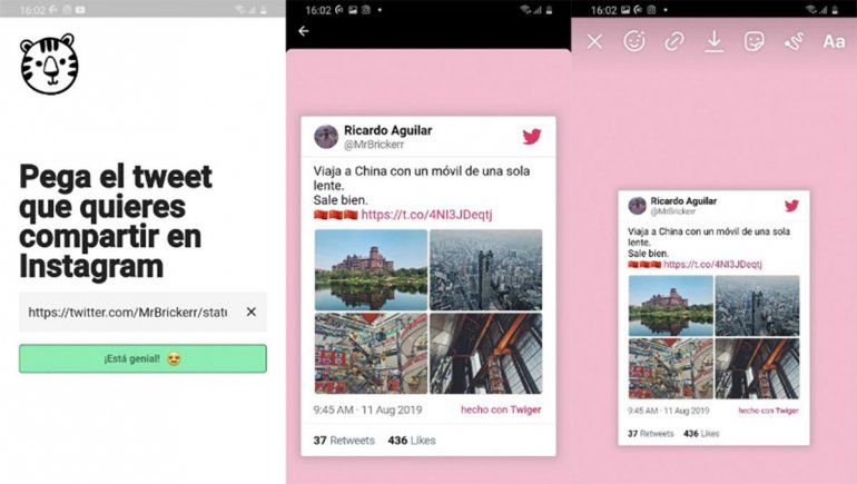 Twiger: la herramienta para compartir tuits en las historias de Instagram