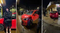 Luca, el protagonista del accidente de tránsito documentó en un video el trabajo de la reparación. 