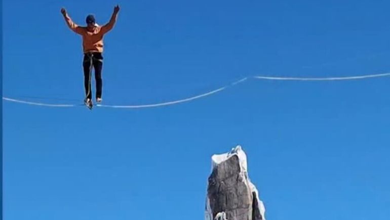 Patagonia: highline récord en el monte Fitz Roy