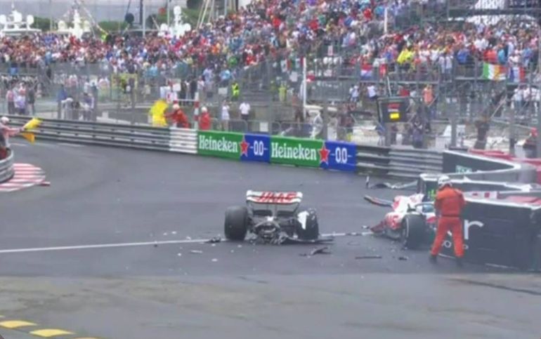 F1: el hijo de Schumacher partió su auto contra la pared en Mónaco