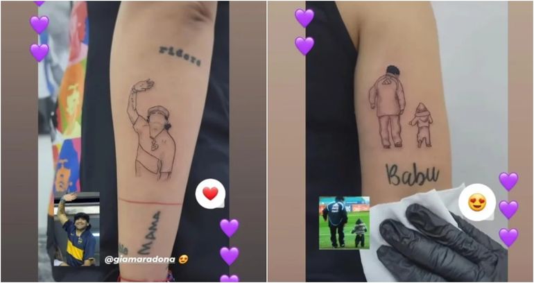 El súper tatuaje que Gianinna Maradona se hizo en homenaje a su papá