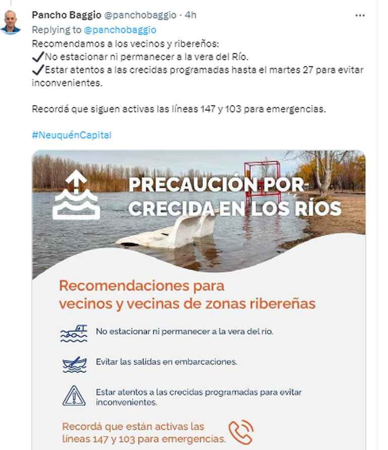 Alerta a los vecinos frente al temporal. Alerta a los vecinos frente al temporal.