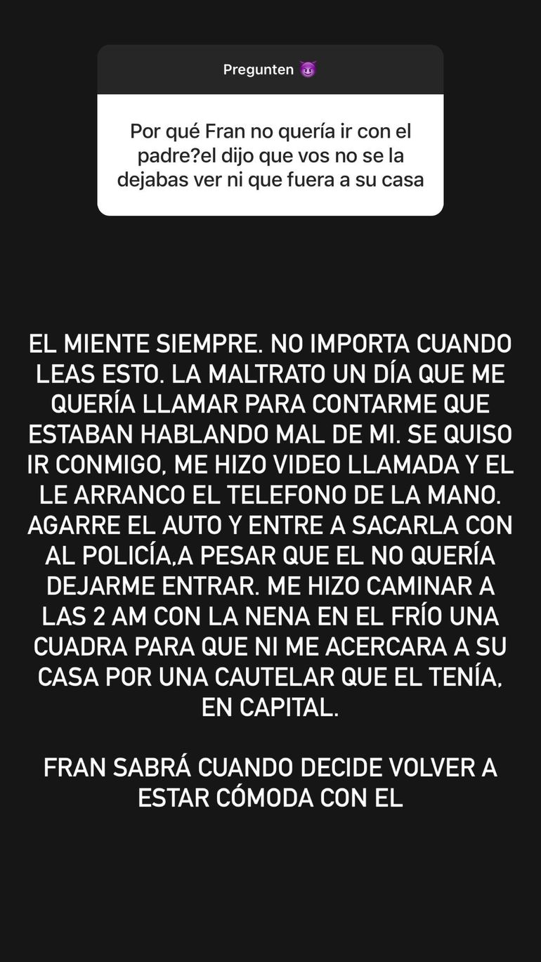 La dura respuesta de Cinthia Fernández sobre un hecho con su hija y su ex