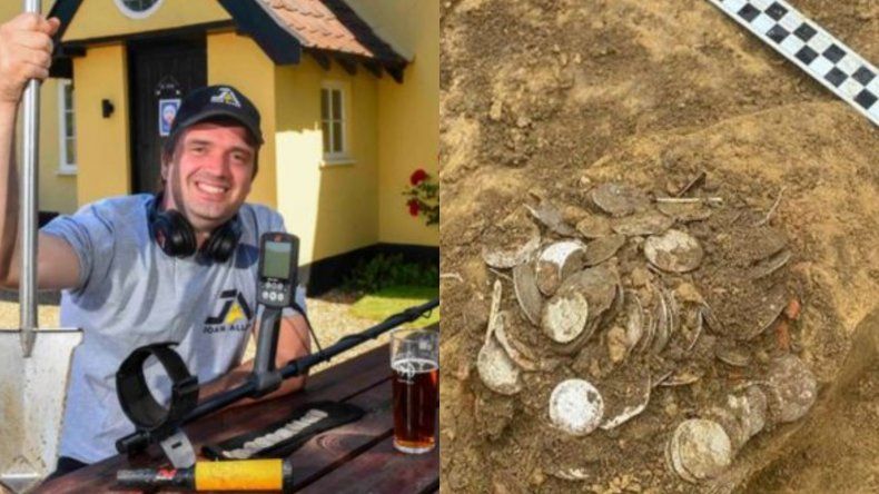 Encontró una fortuna en monedas con un detector de metales