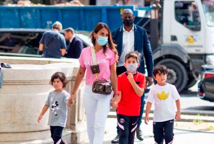 Las travesuras de Mateo y Thiago Messi en el paseíto por París