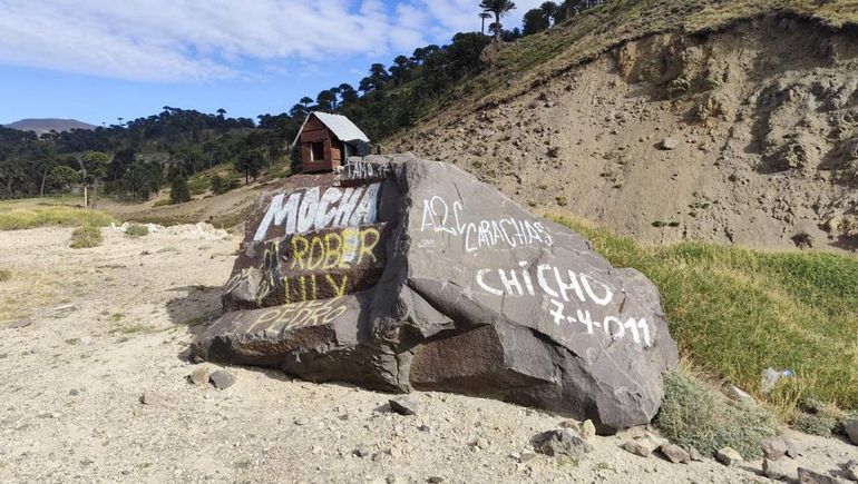 Bocinazos, graffitis y perros atropellados: el caos en Pino Hachado por el finde largo