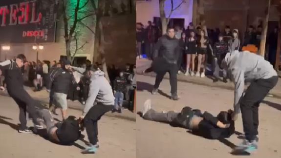 Brutal pelea a la salida de un boliche en Centenario (Foto: Gentileza Centenario Digital)