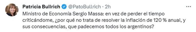 Bullrich apuntó contra Massa por sus dichos. Bullrich apuntó contra Massa por sus dichos.