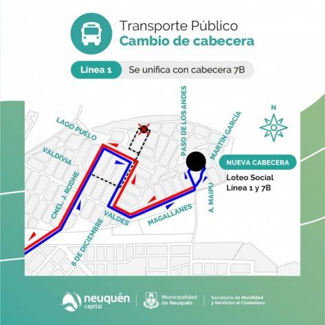 El nuevo recorrido de la Línea 1.