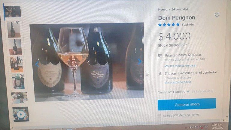 Falsificaban champagne Dom Perignon y los vendían en Mercado Libre