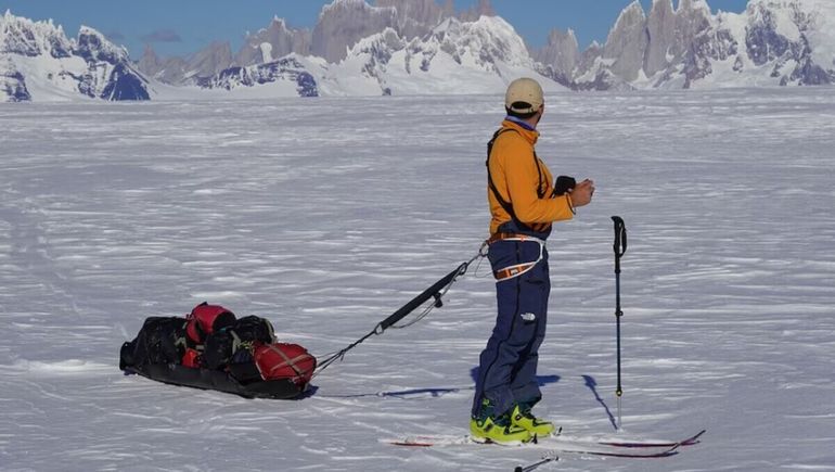 Marcos Luvini y Fernando Fernández cruzaron el Campo de Hielo Sur