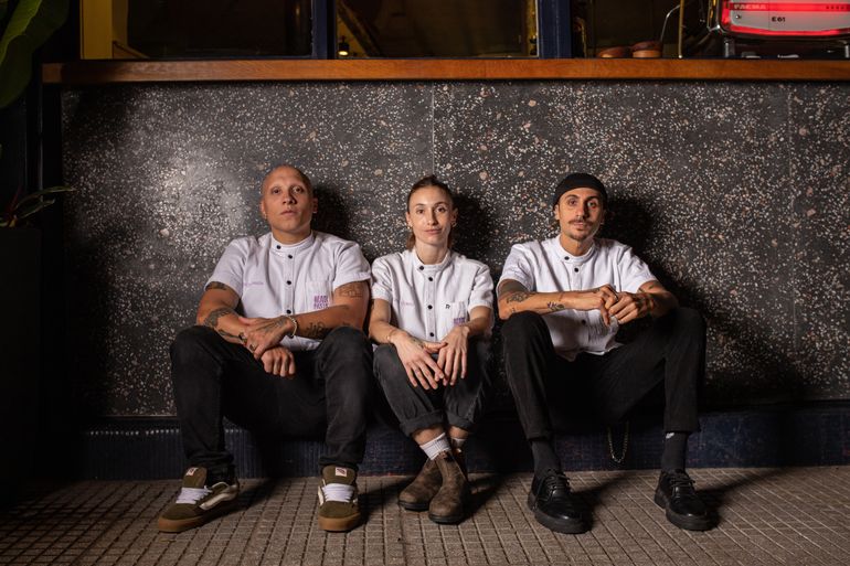 El equipo de Mad Pasta: Lucas Canga, Clara Corso y Felix Babini.