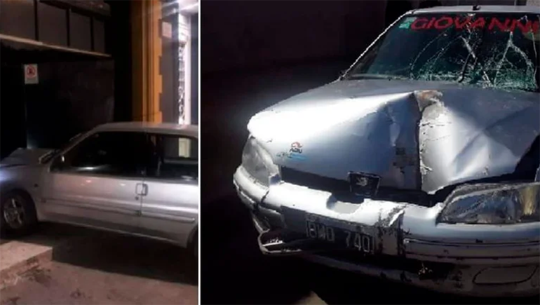 Video: chocó su auto contra un boliche tras ser echado