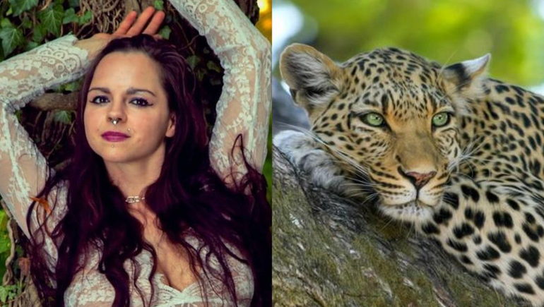 Un leopardo le desgarró la cara a una modelo erótica