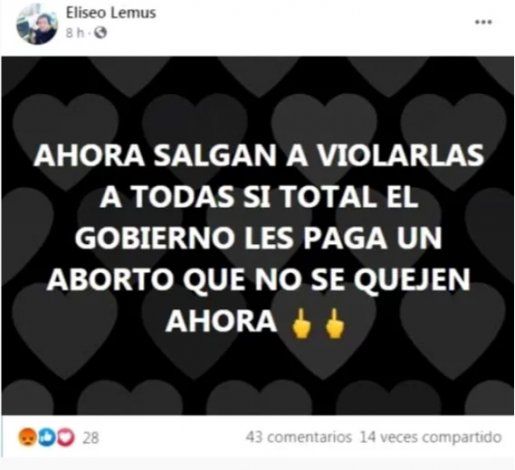La captura viral en rechazo a la aprobación del aborto legal.