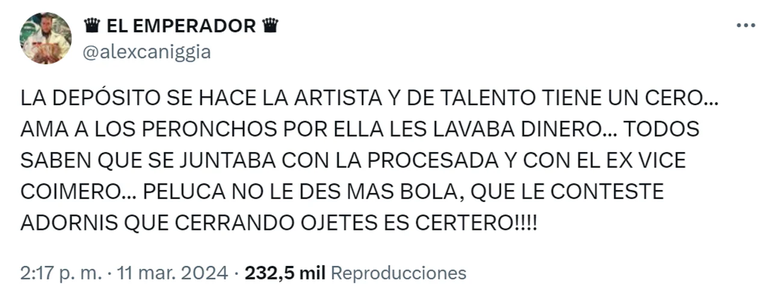 Alex Caniggia salió a cruzar a Lali Espósito hace algunas semanas. Alex Caniggia salió a cruzar a Lali Espósito hace algunas semanas.