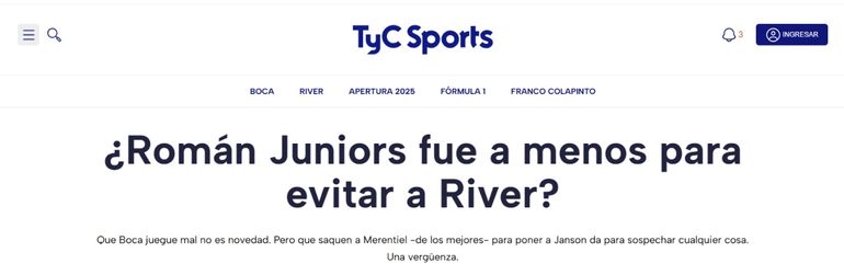 El apodo que TyC Sports le puso a Riquelme
