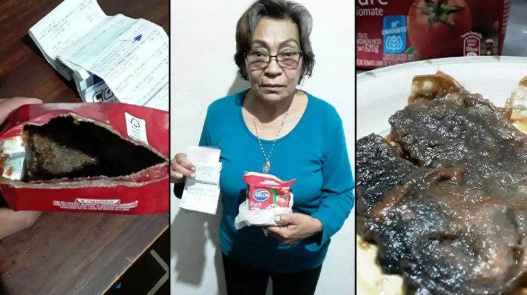 In&eacute;s Quintero en su residencia de Escobar muestra el pur&eacute; de tomate infectado