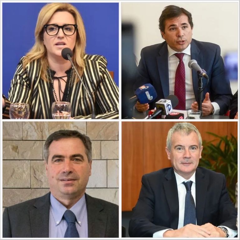 Arriba: Soledad Gennari y José Gerez. Abajo: Gustavo Maziere y Evaldo Moya.