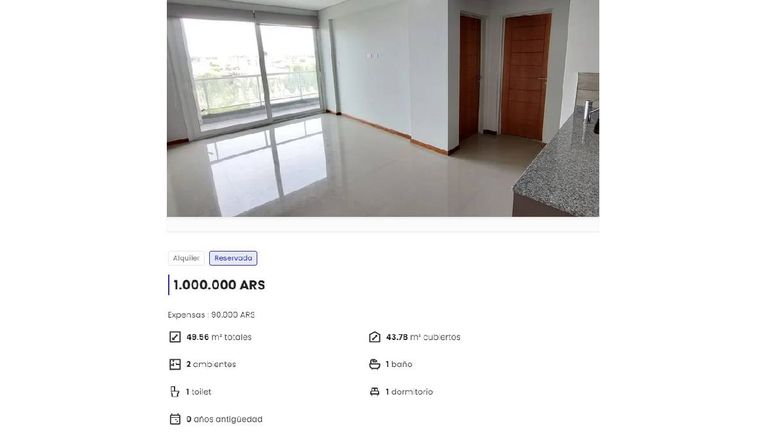 Hay departamentos de un dormitorio que se alquilan en más de 1 millón de pesos en la ciudad de Neuquén. Hay departamentos de un dormitorio que se alquilan en más de 1 millón de pesos en la ciudad de Neuquén.